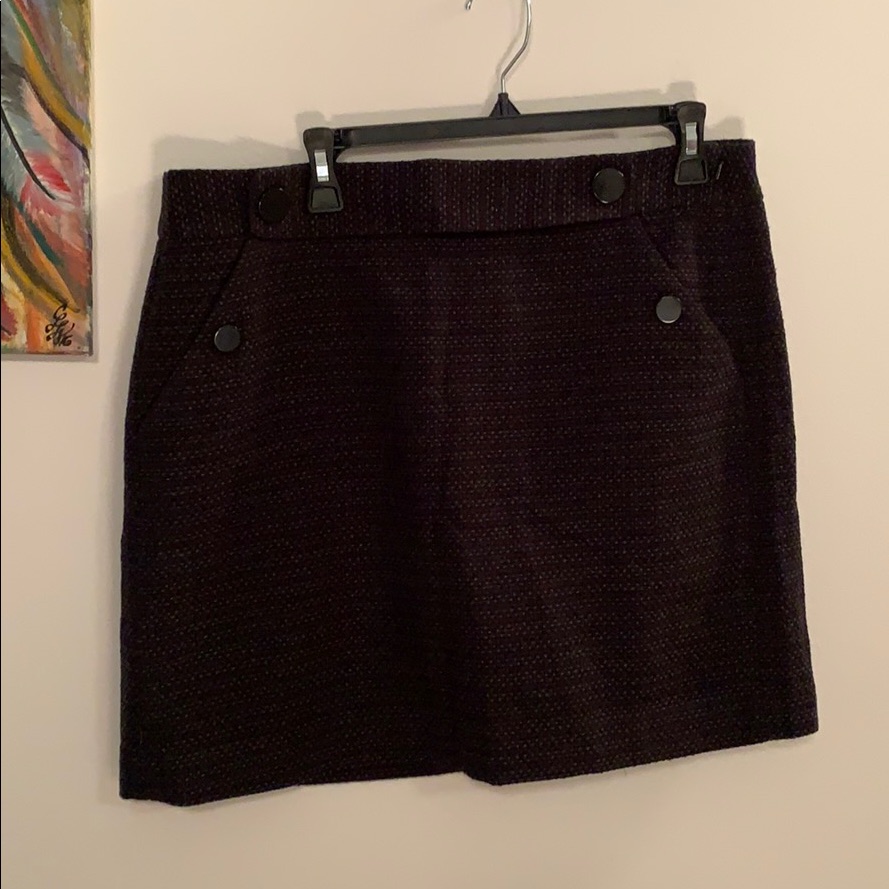 Loft Black Wear To Work Career Black Skirt Size 12